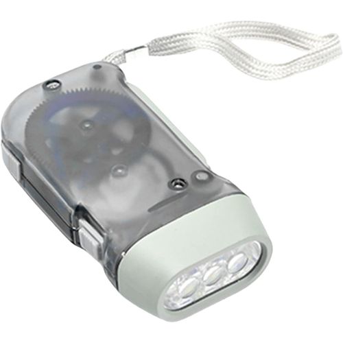 Hand Crank Emergency Flashlight, No Battery Required, 3 LED Bright Lights, Portable Wind-Up Flashlight for Camping, Hiking, Outdoor, Home & Car Emergencies, Easy Use for Kids & Adults(Grey)