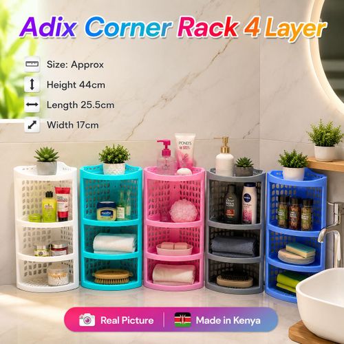 Plastic multi-purpose corner rack 4 layers
