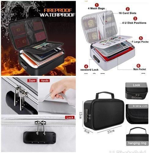 Fireproof & Waterproof Document Organizer Box with Password Lock