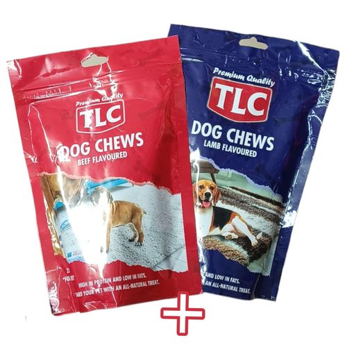 DOG CHEWS Beef Lamb Flavoured HIGH IN PROTEIN LOW IN FATS All-Natural cf