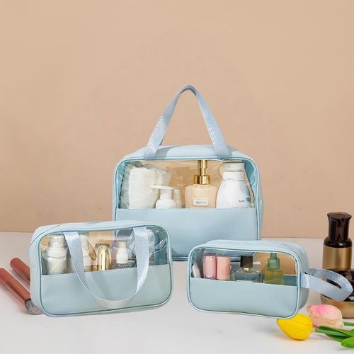 3pcs Washbags Set With Wide Base Travel Toiletry Organiser Bags