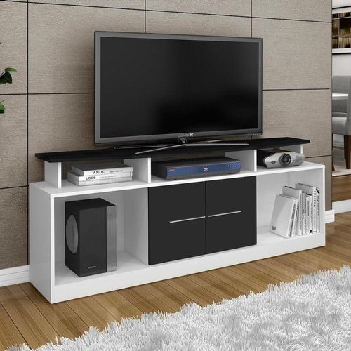 Upgrade your living room space with an elegant 2 drawer tv stands with open drawers for accessories,woofers and books
