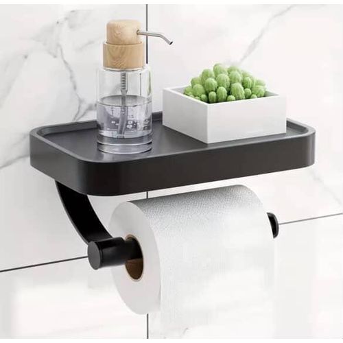 Stainless Steel Toilet Paper Holder with Phone Shelf
