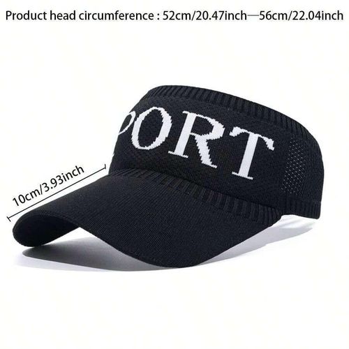 Black Knitted Visor Cap – Stylish Sun Visor Hat with Curved Brim for Women & Men