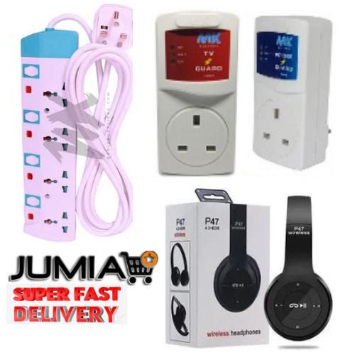 TV GUARD + FRIDGE GUARD + 4 WAY POWER EXTENSION CABLE + FREE HEADPHONE