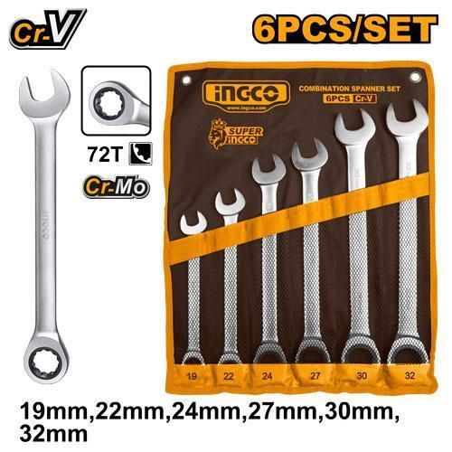 HKSPAR1061 Ratchet spanner set Size:19-32mm