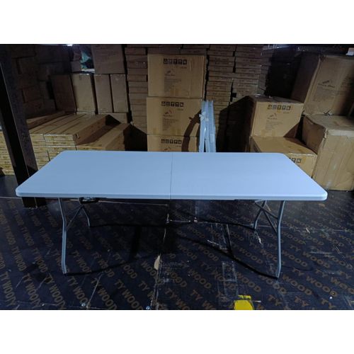 Big Size 180cm Foldable Camping Table – Heavy Duty Portable Outdoor/Indoor Plastic Table 180×74×74cm
