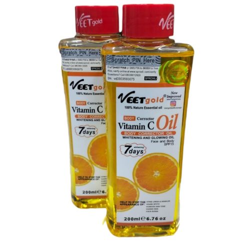 Vitamin C Body Corrector Glowing with SPF 15 Face Body Oil Clears Dark Spot Anti- aging Uneven Skin ToneFine lines wrinkles-200ml