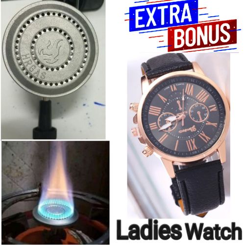 BEST GAS SAVING NON- LEAK GAS BURNER ANTI-RUST + FREE LADIES WRIST WATCH
