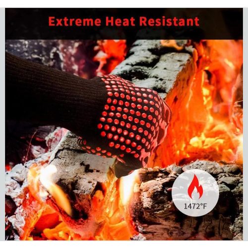 BBQ Heat Resistant Gloves Heavy Duty Grill Oven Gloves