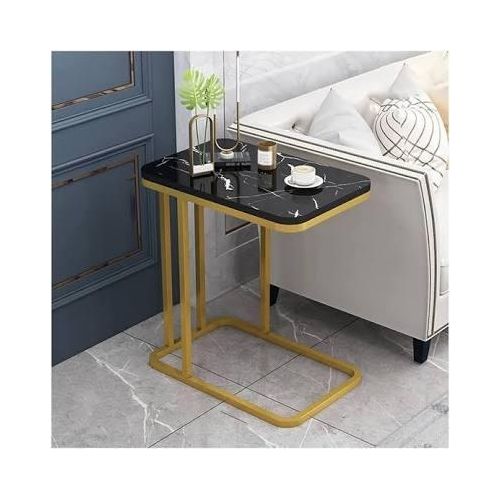 High quality C-shaped side table available in blackgold