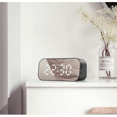 Wireless Speaker With Alarm Clock LED Display Bluetooth FM Radio Dual Alarm Powerful Bass
