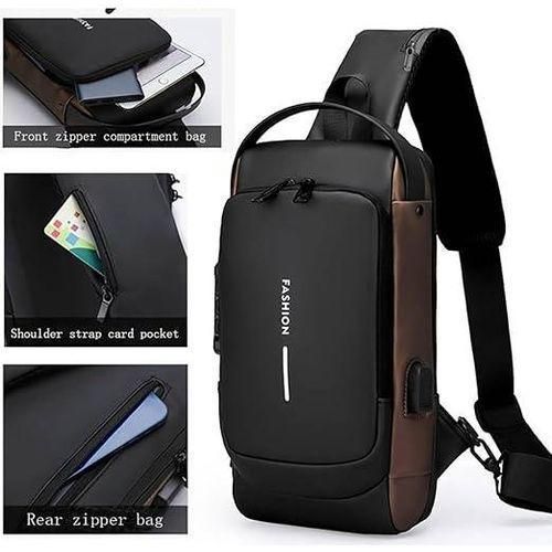 Limitless Mens Sling Shoulder Backpack USB Charging Sport Sling Anti-Theft Shoulder Bag Waterproof Crossbody Bags Chest Daypack for Hiking Cycling Travelling Outdoor