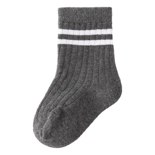 Baby Boys Crew Socks Autumn Children Boys Striped Thick Cotton Short Sock White Elementary Student Socks Infant Boys Ribbed SockS For 0-1 Years