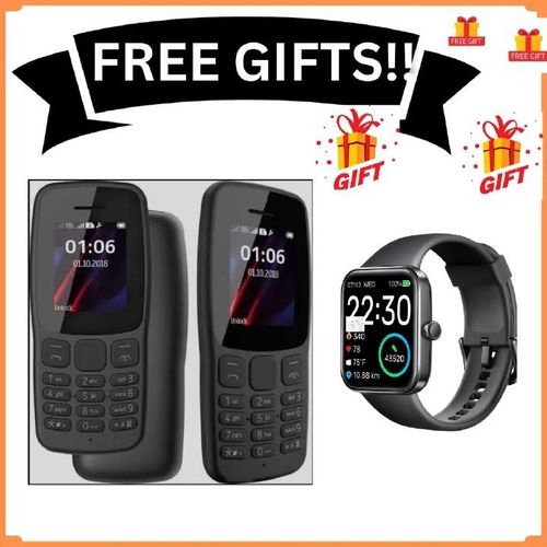 106 Dual SIM Feature Phone with Long Battery Life Original Kabambe Katululu kaduda Strong Signal Reception Durable Build Quality Bright Display Screen Loud Speaker Classic Keypad Design Reliable featured phone free gift