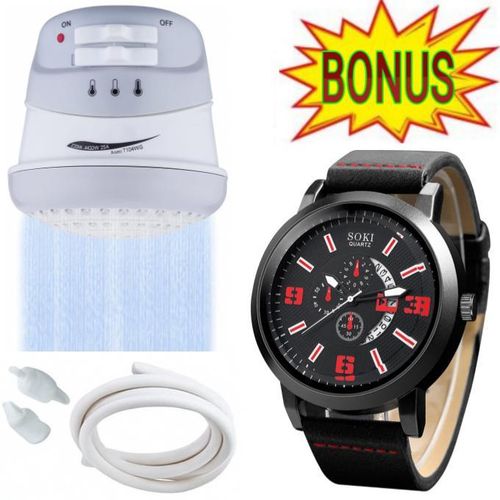 Top-Selling Compact Electric Shower Ideal Instant Shower for Bedsitters , Family Bathroom & Rental house Bathrooms + GIFTS MEN LUXURY WRIST WATCH & BRACELETS