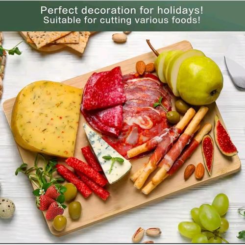 Heavy Duty Bamboo Chopping Board with Handle Large Durable Cutting Board Easy to Clean and Store Perfect for Kitchen Prep Cooking and Food Safety 26cm by 36cm