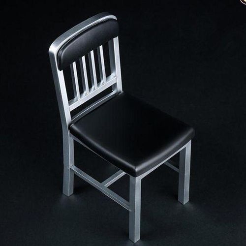 16 Scale Plastic Metallic Color Chair Model For 12 Action Black