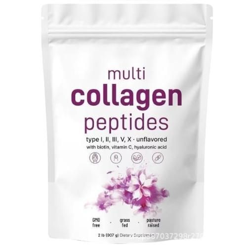 Multi Collagen Peptides Powder With Biotin Vitamin C Hyaluronic Acid And Skin Support Advanced High-Performance Structural Complex Designed To Support Dermal Elasticity and Radiance