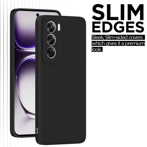 Soft Silicone Slim Fit Cover Anti-Scratch Shockproof Case for OPPO Reno 12 - Black