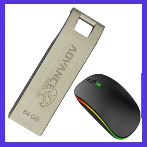 64GB Flash Disk -Silver + Wireless Mouse