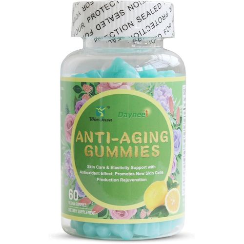 Anti-Aging Gummies, Promotes New Skin Cells Production Rejuvenation, Anti-Wrinkle and Skin Firmness Support, Lemon Flavor, 60 Count