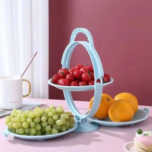 Foldable Rotating Dessert Fruit Plate Stand Tray