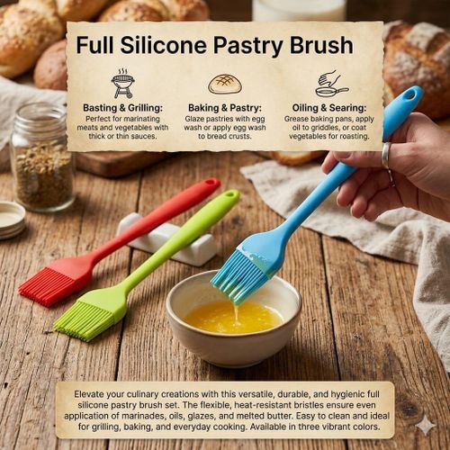Silicone pastry oil brush