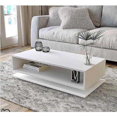 RANDAAL ALL WHITE Wooden Coffee Table with Storage