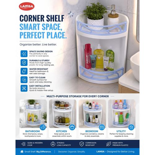 Plastic multi-purpose corner rack 4 layers