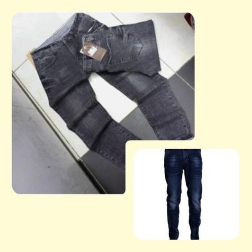 2 Pack Men Denim Jeans Trousers-dark Blue Blackgrey