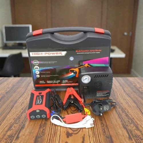 High Durability Heavy Duty High Performance 12V 99800mAh 2-in-1 Multi-Functional High Power Car Emergency Jump Starter Kit with Tire Inflator Air Compressor