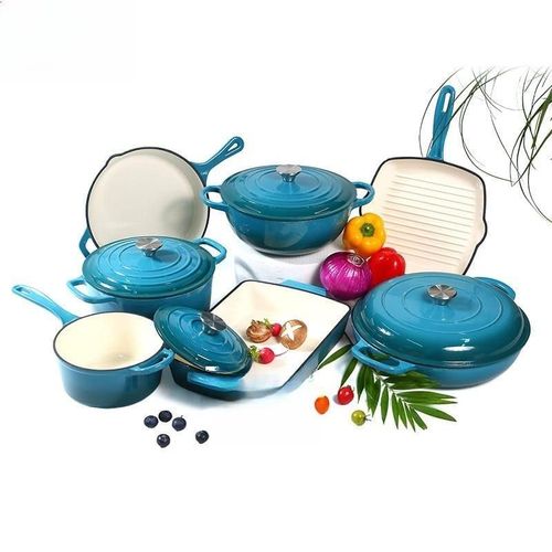 11pcs Enamel Cast Iron Cooking Pots