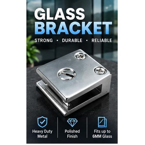 Premium U-Type Bracket 1×6mm – Chrome Plated Heavy-Duty Folding Glass Support Bracket