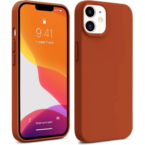 Soft Silicone Slim Fit Cover Anti-Scratch Shockproof Case for Apple iPhone 12 - Brown