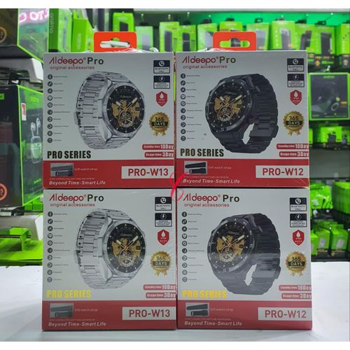 PRO-W12 METALLIC smart watches with free silicone replacement strap