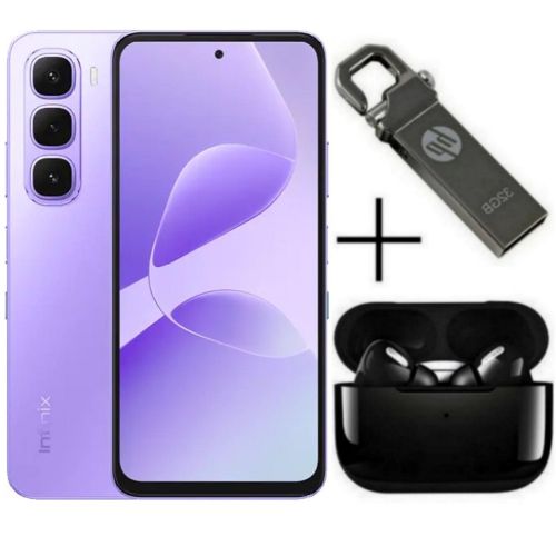 Hot 60i', 6.7'', (6GB RAM + 128GB ROM), Dual SIM, 5160 MAh, 50MP - Purple + Free Gifts