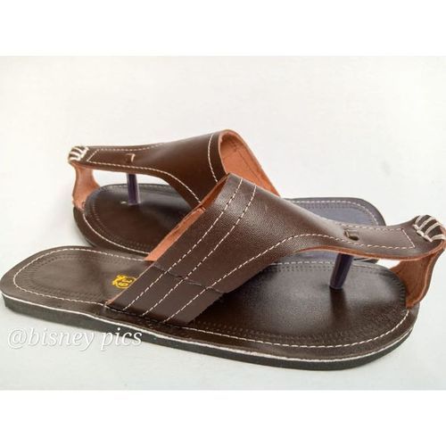 Men Open Leather African Slip-On Sandals