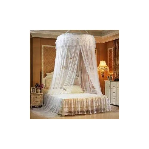 Big White Round Mosquito Net For Single Bed-FREE SIZE