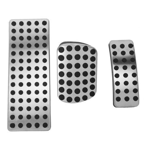 1 Set Silver Car Brake Pedal Pad Stainless Steel for