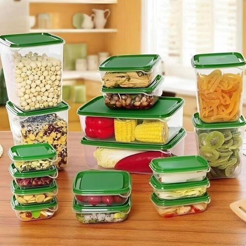 17PCS Airtight Food Storage Containers with Lid Set - Reusable Green Microwave Freezer Dishwasher Safe Airtight Plastic Food Storage Containers Stackable Bento Boxes Food Preparation