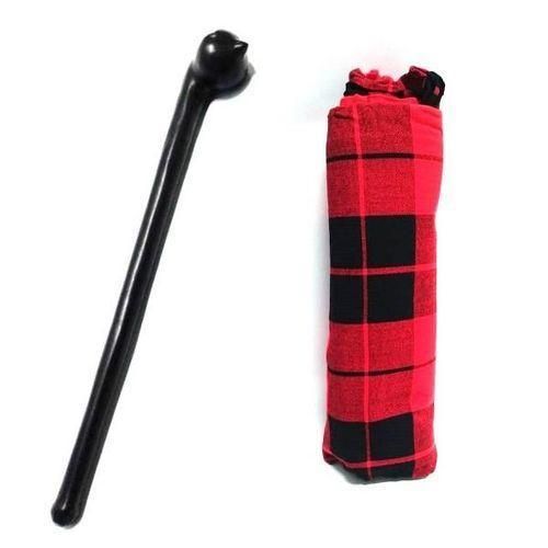 Black Wooden Maasai Rungu with Maasai Shuka Authentic Handmade Set