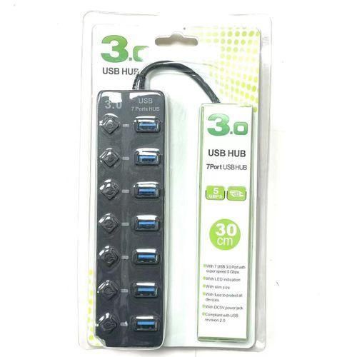 Button USB3.0 Splitter Multi-function 7-port HUB Expansion Computer One Drag Seven Multi-interface with Switch Hub