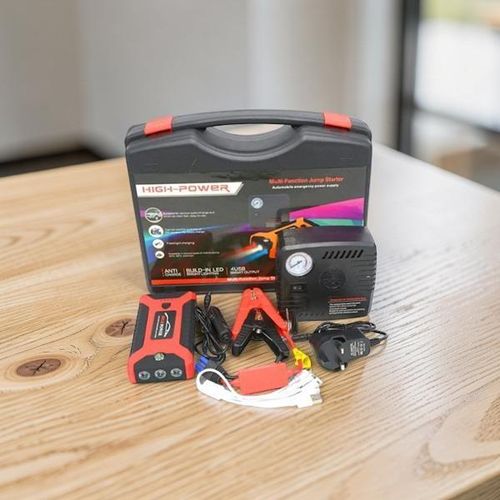 Enhanced Quality Portable 12V 99800mAh High Capacity High Power Emergency Car Jump Starter Battery Booster Power Bank with Tire Inflator Air Compressor Pump