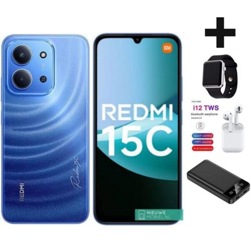 Redmi 15C' 6.88 inches6GB RAM+128GB ROM,Battery: 5000 mAh+I12 WATCH