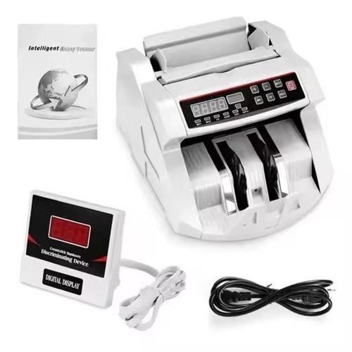 LCD Money Count Bill Cash Notes Counter Machine Bank Counterfeit Detector UV & MG Cash