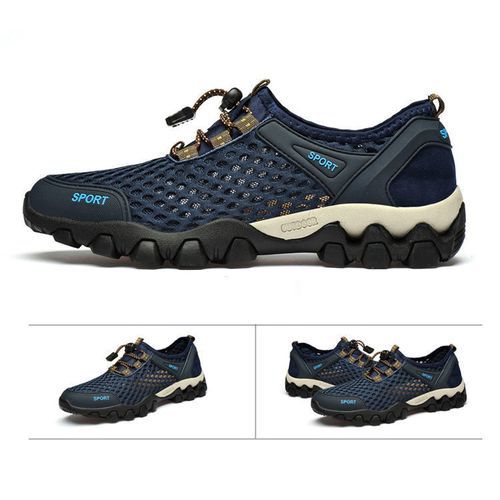 Mens Sneakers Shoes Outdoor Hiking Shoes Non-slip Sports Shoes Breathable Blue-EU 44,