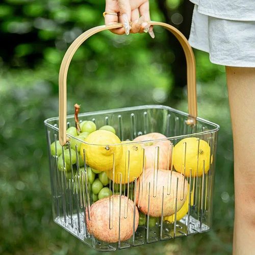 Basket storage organizer with handle