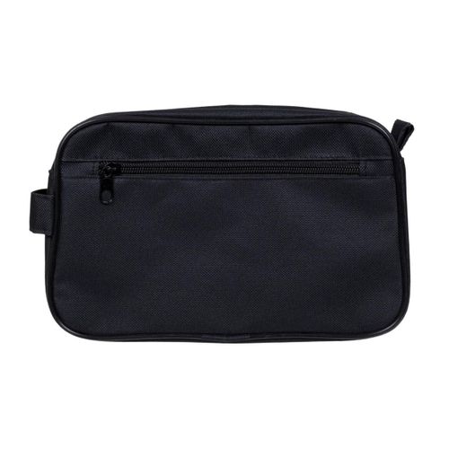 Double Layer Travel Cosmetic Bag Portable Waterproof Toiletry Organizer with Zipper Compartments Black