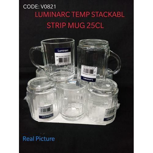 Temp Striped Stackable Clear Mug 25cl 6PCS